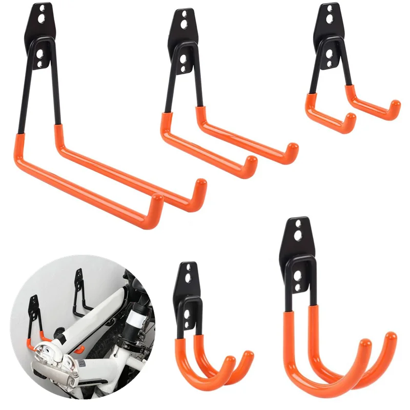 Wall Mount Garage Bike Hanger Hook Heavy Duty Metal Hooks for Hanging Tools Warehouse Storage Tool Organizer Hooks with Screws