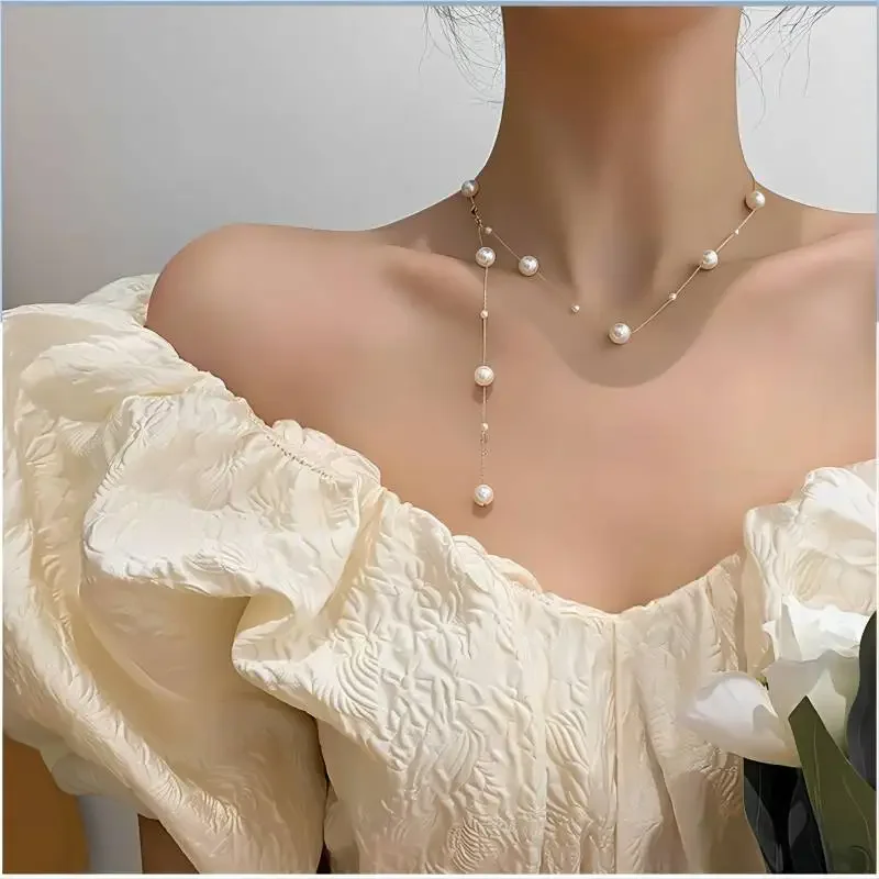 One Piece Choker Guangdong Fashion Women o Chain Pearl Necklace Chain Time-limited