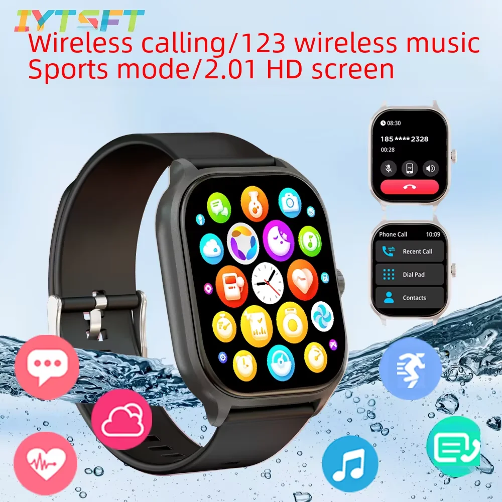

IYTSFT 2026 New Smartwatch 2.01-inch HD IP68 Waterproof Digital Business Card Health Monitoring Bluetooth Calling Music Player