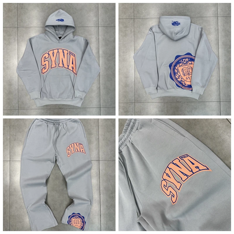 

SynaDrill Толстовка с капюшоном на подкладке и повседневные брюки с принтом Bae American Street Hip Hop Sle для мужчин Молодежная осенняя одежда