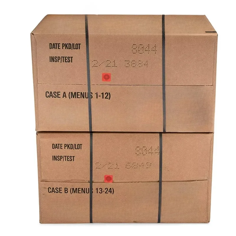 CASA. 24ct US Military Surplus MRE Comidas listas para comer 2021 Inspect A+B Case Bundle Menus 1-24-Muebles