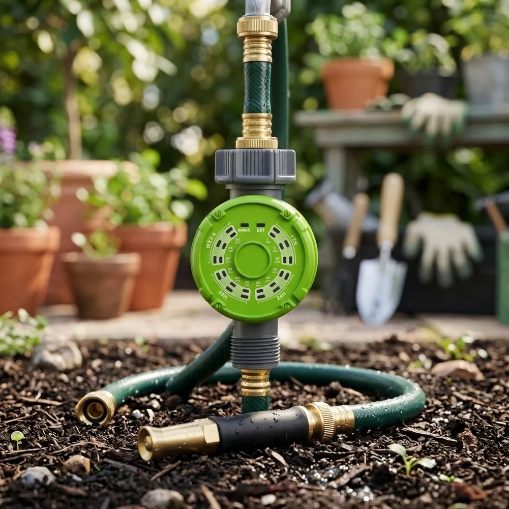 Automatic Watering System Irrigation Timer Controller Dual For Zone Mechanical Hose Tap For Outdoor Garden Lawn Sprinkler