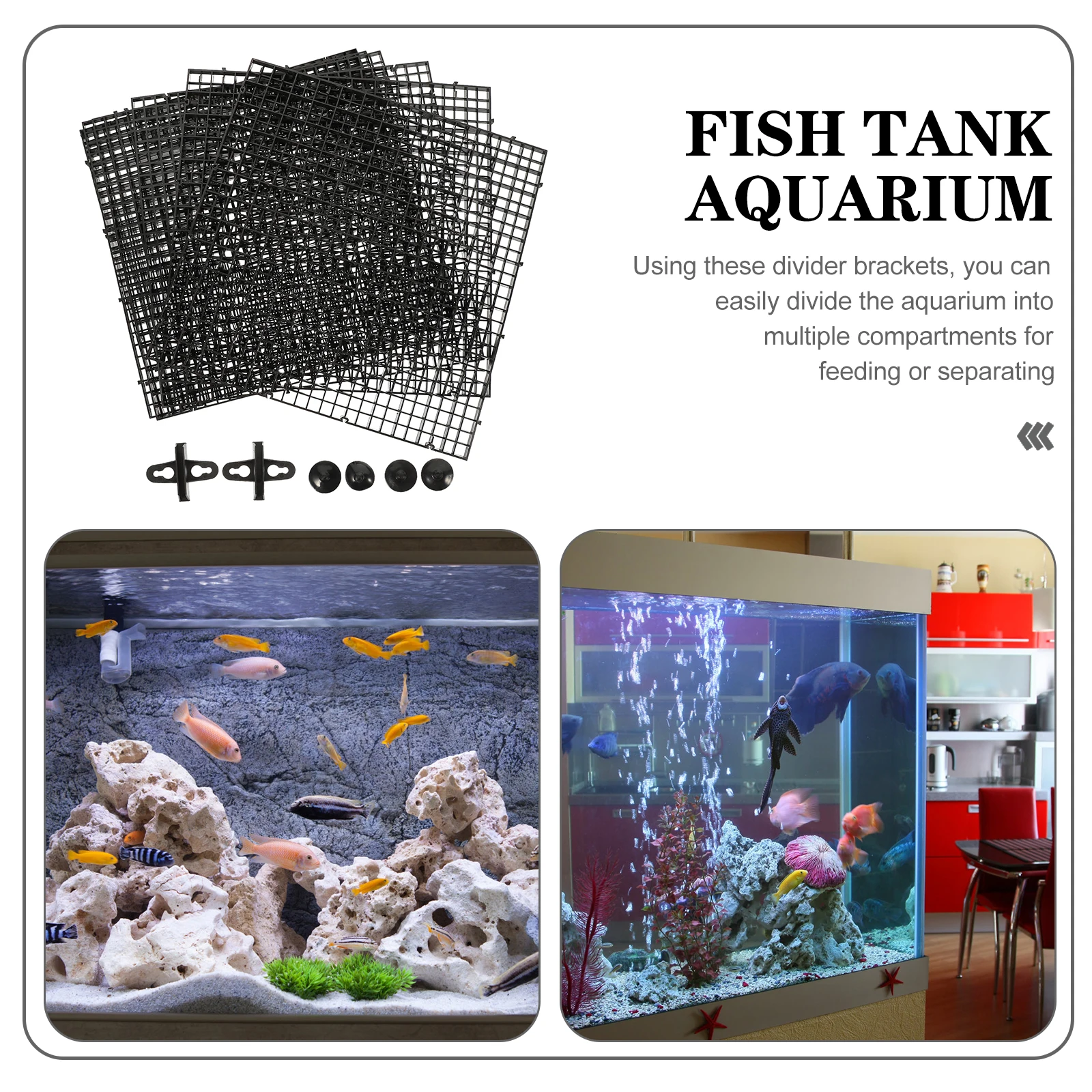 

1 set 1 Set Fish Tank Filtering Plate Premium Plastic Aquarium Divider Multi-Hole Design Easy Installation Bottom Partition Net