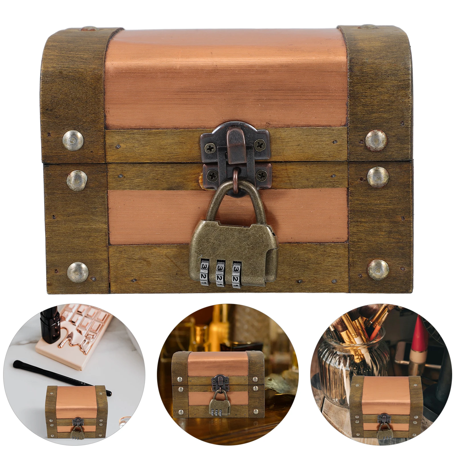 

Retro Wooden Box Vintage Design Jewelry ganizer Card Display Keepsake Container Rock Display Box Photography Props