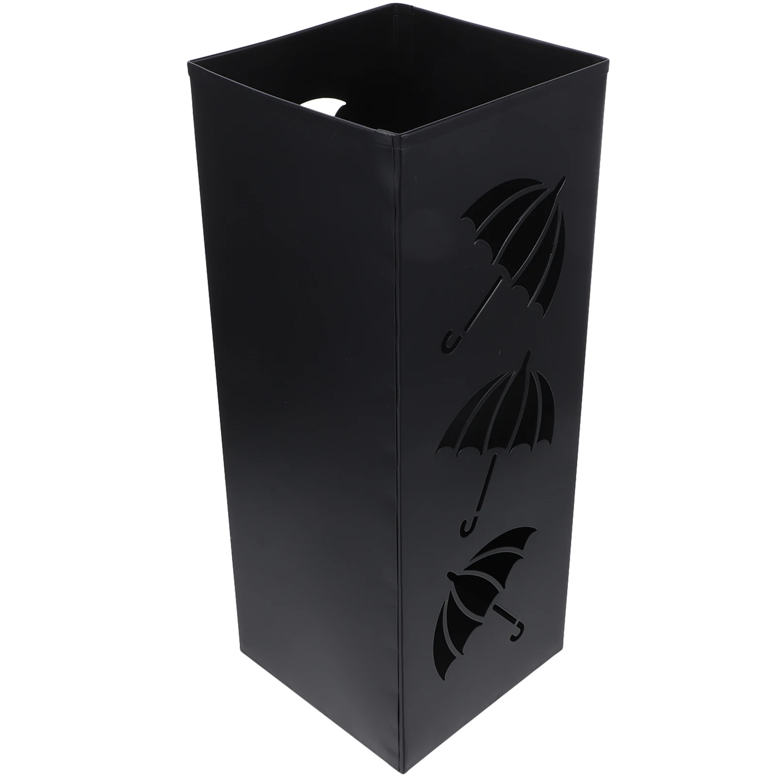 

Umbrella Bucket Iron Stand Holder Parasol Rack Storage Organizer Home Entryway Black Square Large Space Saving