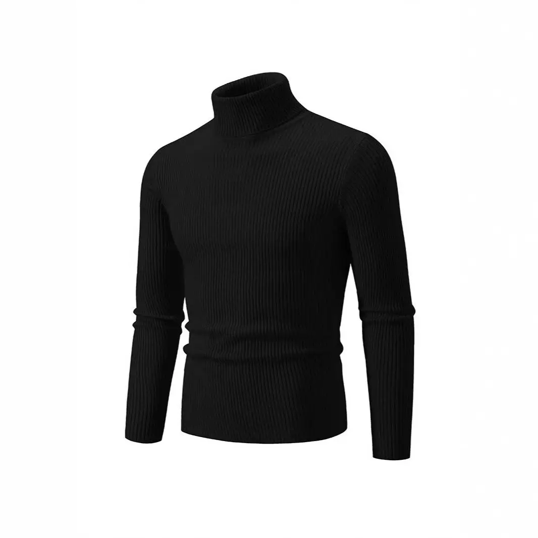 

Men's High Need Base Sweater Knitted Tead Polyester Fiber Long Sve Breathable Casual Wear Youth Faion