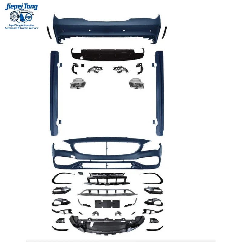 

for High Quality Bodykit W117 Upgrade to CLA45 Cla180 Cla200 Cla250 with Side Skirt Rear Wing