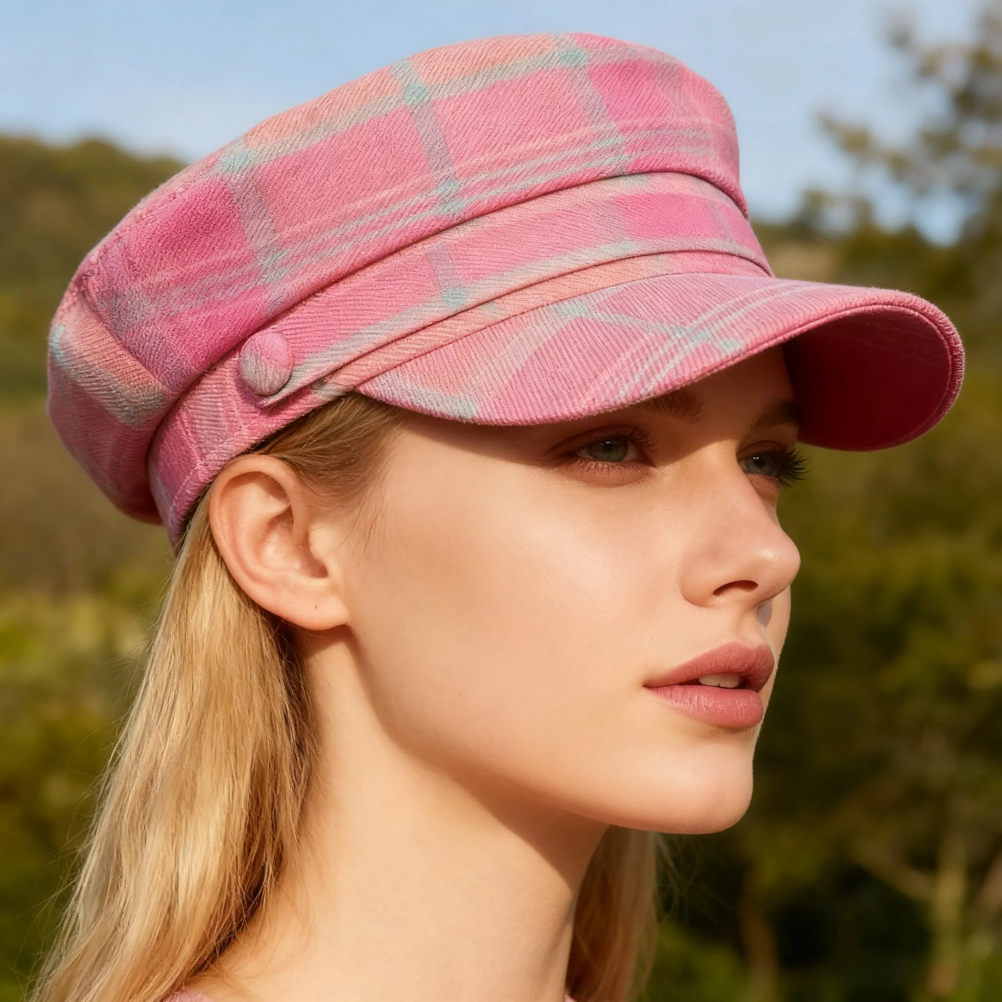 HongLuan  Checkered Pattern Beret & Newsboy Cap Woman, Rave Festivals Accessories & Party Hat Woman