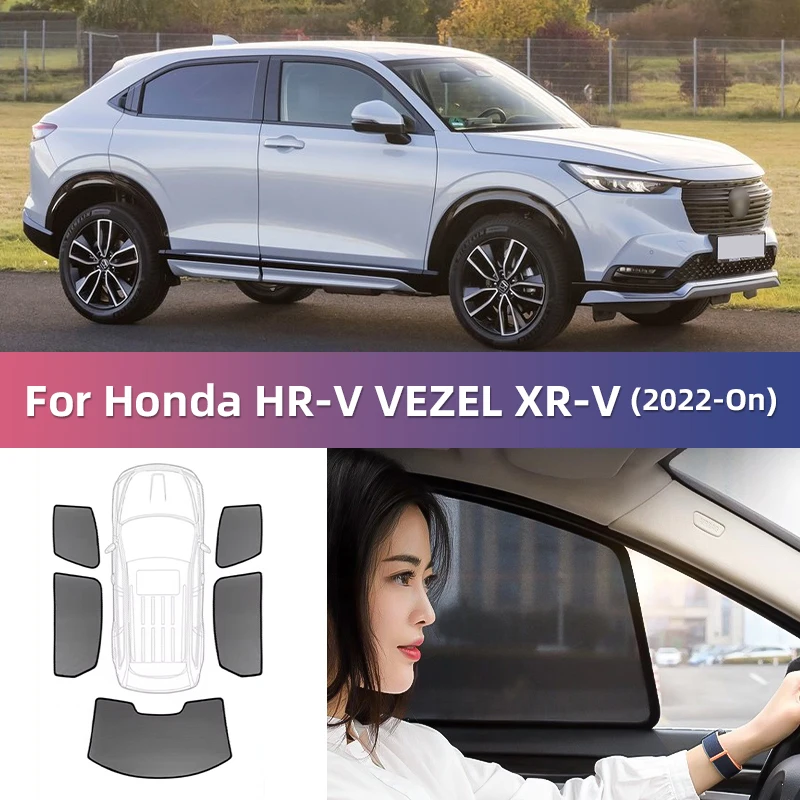 

For Honda HRV HR-V VEZEL XRV XR-V 2022 2023 2024 Car Window Sunshade Magnetic Curtain Sun Shade Visor Net Mesh Protect Kids