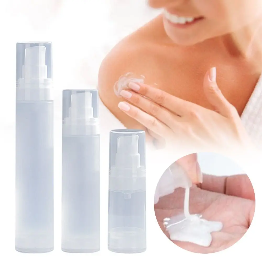 Portable 15/30/50ML Airless Lotion Cream Bottle Squeeze Pump Travel Accessories Cosmetic Bottle Transparent Makeup Container