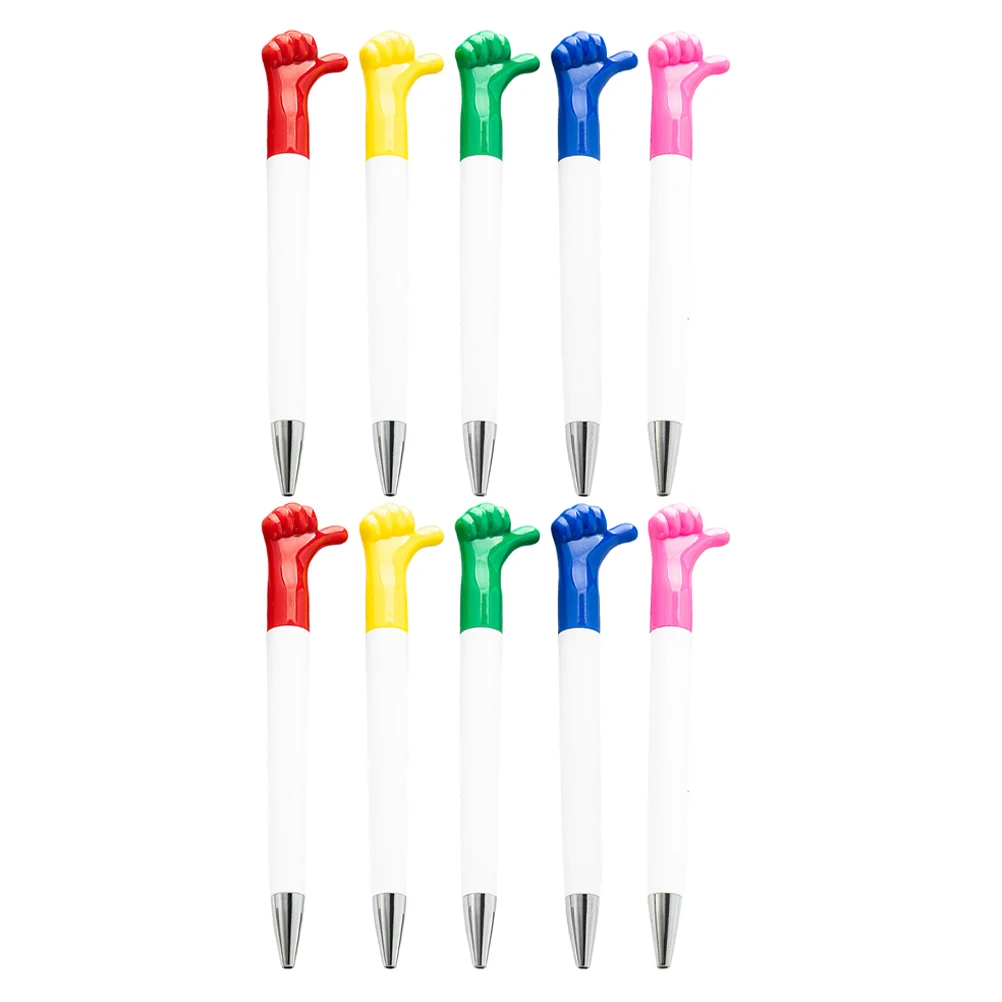 

10pcs Cartoon Hand Gesture Pen Inspirational Quote Comfortable Grip Lightweight Ballpoint Pens For Nurses