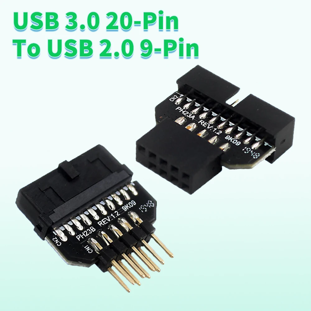 

Переходник для передней панели USB 3,0 с 20-контактным на USB 2,0, 9-контактный, 480 Мбит/с, USB 3,0, аксессуары для материнской платы