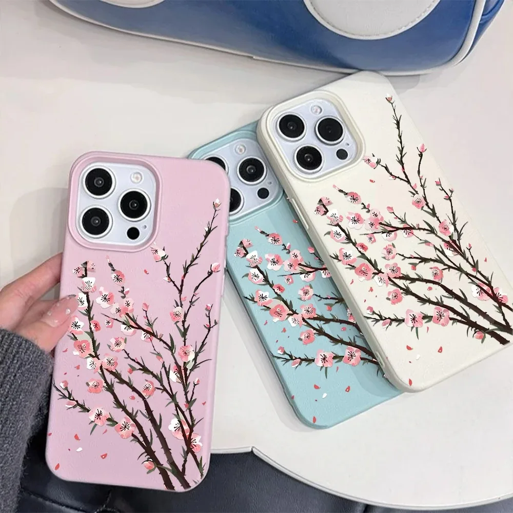 Pink Cherry Blossom Case For Samsung A05S A06 A07 A15 A16 A17 A34 A35 A53 A54 A55 S23 S24 FE S25 S26 Ultra A26 A36 A56 Cover