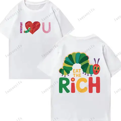 Den väldigt hungriga larven tryckt t-shirt toppar hungrig larv män kvinnor trendiga Y2k kortärmade t-shirts unisex bomullstoppar 6 best sales larvmän - №3