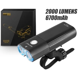 Gaciron 2000 Lumens Bike Light Front Light Led USB Rechargeable Battery Handlebar Bicycle Headlight Front Lamp Accessories Set