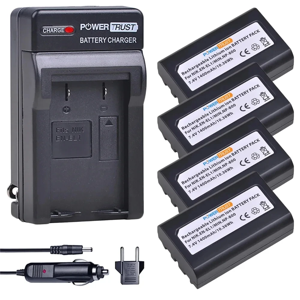 EN-EL1 Camera Battery EN EL1 Bateria + Charger for Nikon CoolPix 4300 995 4500 4800 5000 5400 5700 775 8700 880 885 Accessories