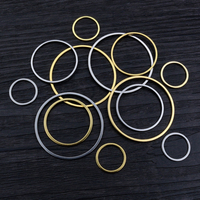 20pcs 15-60mm 316 Stainless Steel Gold Plated Earrings Rings Big Circle Ear Wire Hoops Pendant DIY Jewelry Findings Accessories