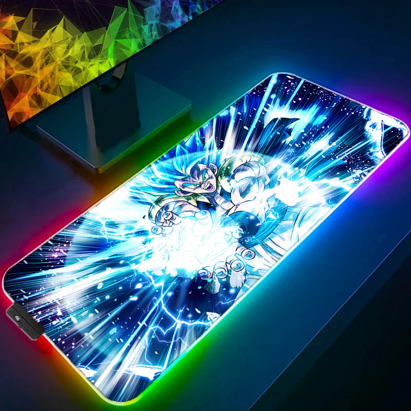 

Коврик для мыши RGB Dragon Ball с подсветкой, большой, для ПК, геймерский, аксессуар для геймеров, светодиодный коврик для мыши и клавиатуры, настольный, анимационный