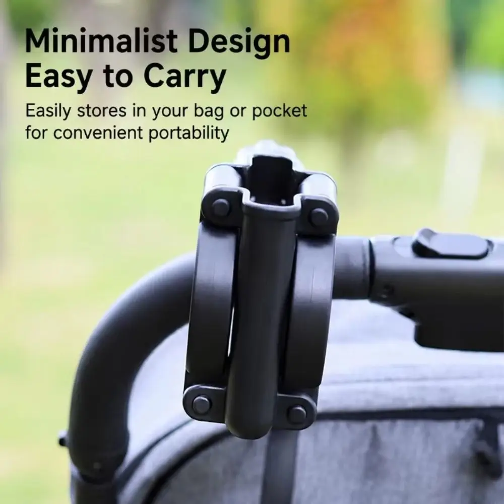 3 in 1 Stroller Cup Holder Foldable Adjustable Pram Phone Mount 360 Degree Rotating Compact Design Drink Rack Outdoor Activities
