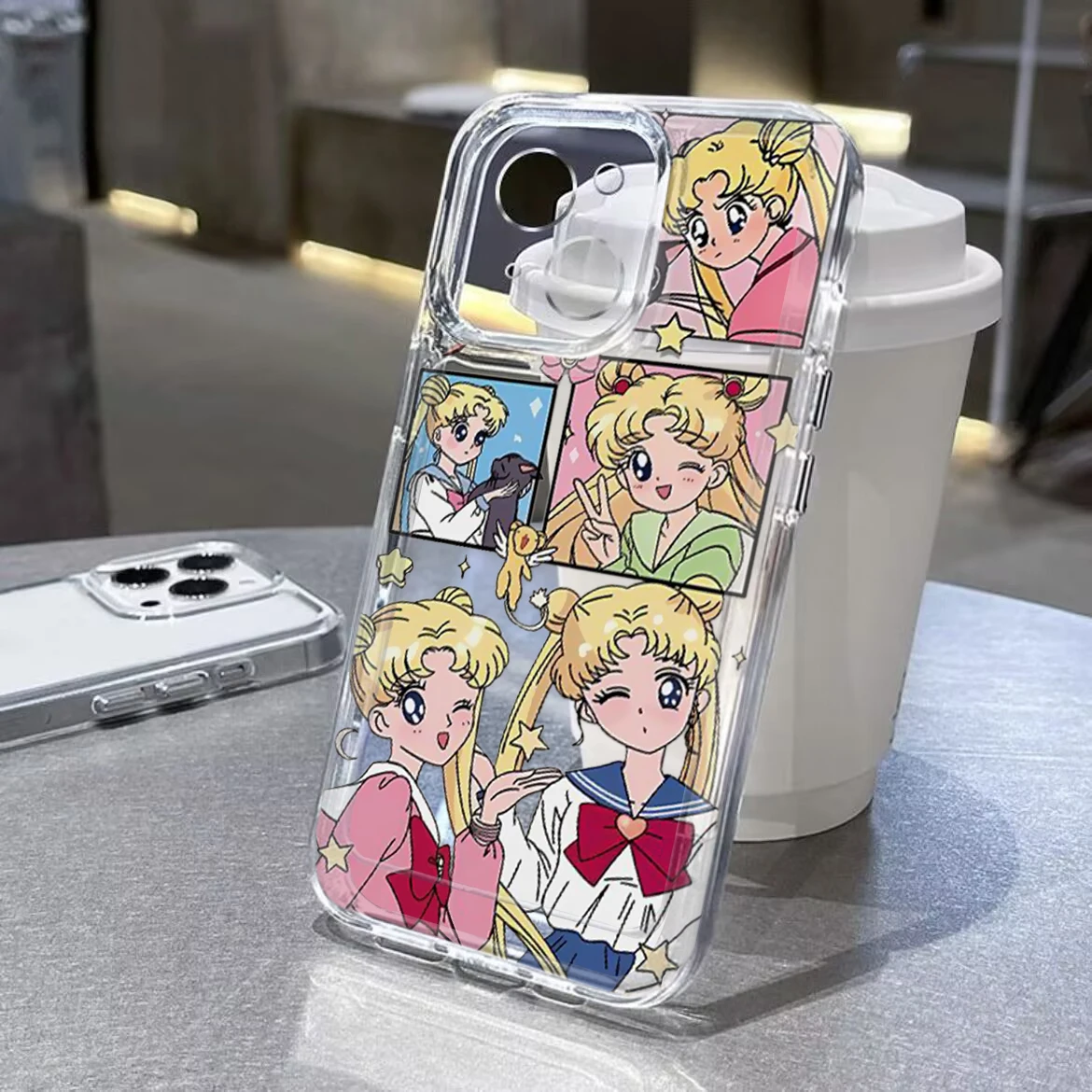 S-Sailor M-Moon Soft transparent phone Case for iPhone 16 15 14 Plus 13 12 11 Pro Max