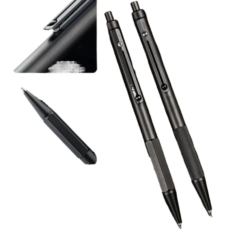 Titanium alloy press pen, multi-functional business neutral pen, modular metal edc tool pen