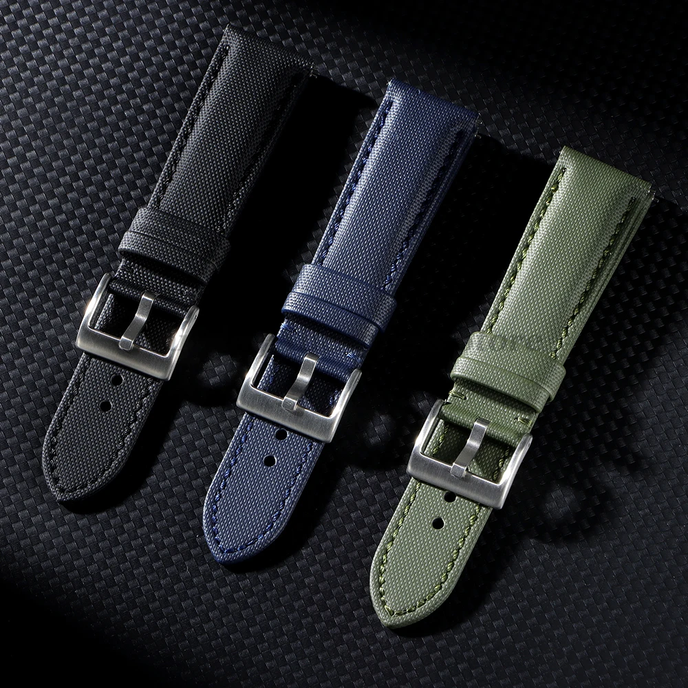 Correa de reloj de tela de vela de 18mm, 20mm y 22mm para Blancpain para Seiko Divers, correas de reloj impermeables de tela de liberación rápida de nailon para hombres y mujeres