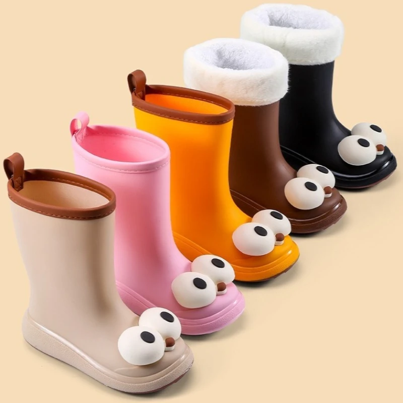 

Child Rain Shoe Four Seasons New Girl Flat Shoes Child Anti Slip Winter Cotton Shoe Fashion Men WomenVersatile Student Rain Shoe