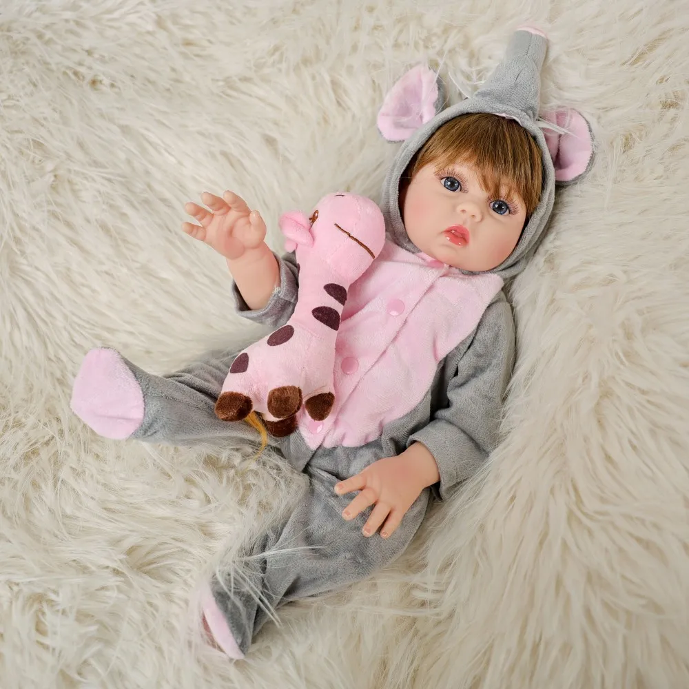 ตุ๊กตาไวนิล Cloveray ขนาด 20 นิ้ว รุ่นคลาสสิก แบบเต็มตัวเหมือนจริง ชุดตุ๊กตาช้างน่ารักสุดๆ ของขวัญคริสต์มาสสำหรับเด็ก