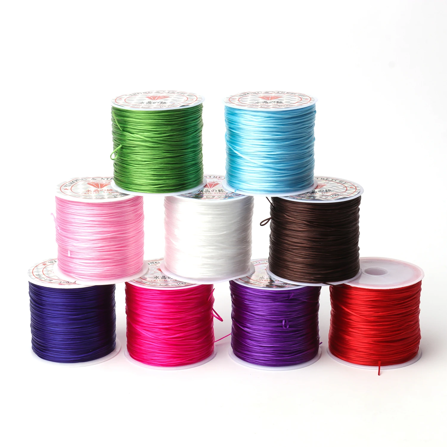 wholesale 60Meters/Roll 0.6mm Width Elastic Rope Stretch Beading Wire/Cord/String/Thread for DIY Charm Jewelry Making Materials