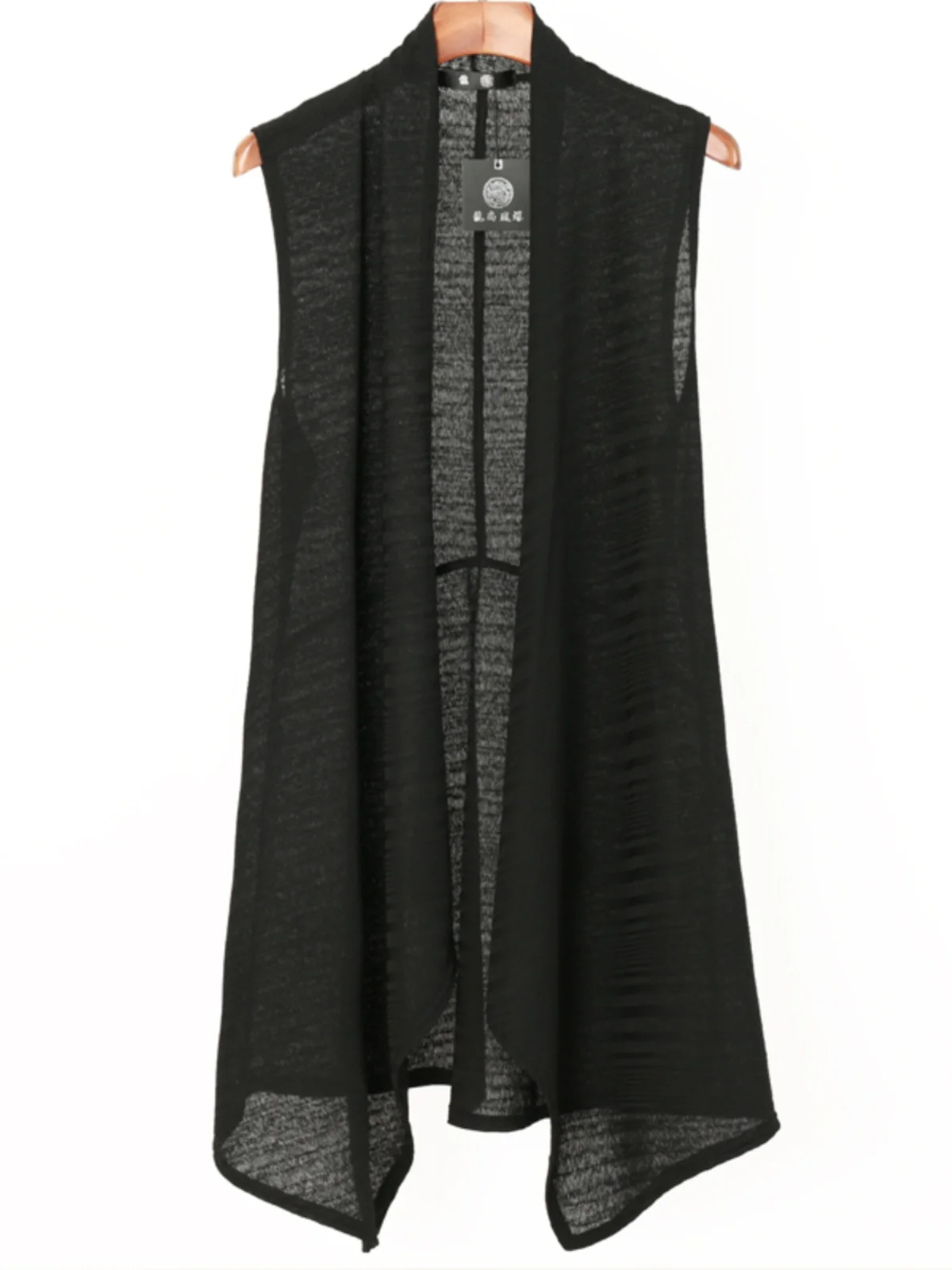 

Men's Thin Korean Sle Casual Svel Coat Open Cardigan Windbreaker Outerwear Long Vest Bla oulder Wrap Faion