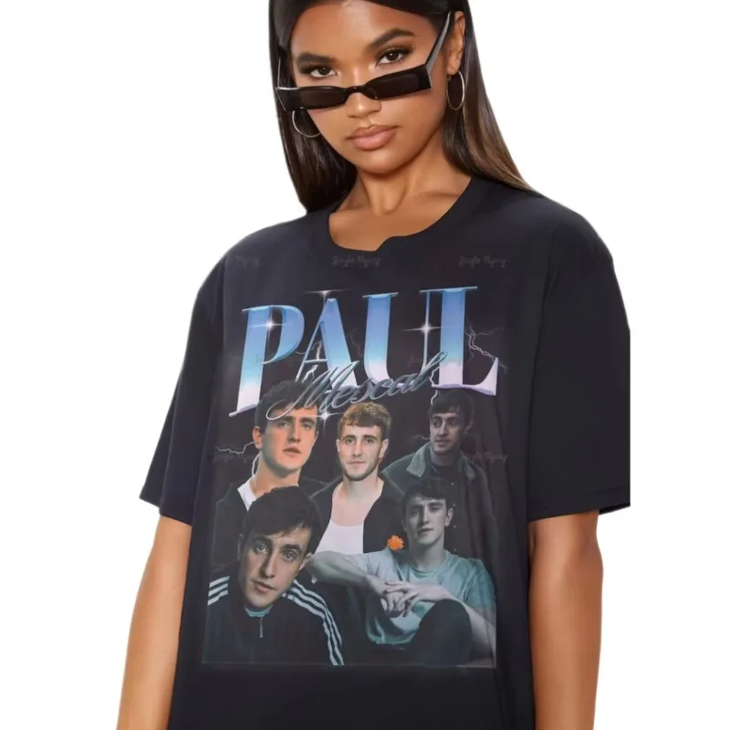 Camiseta vintage de Paul Mescal, camisetas de homenaje para fanáticos, gráfico retro, regalo de merchandising retro de los años 90