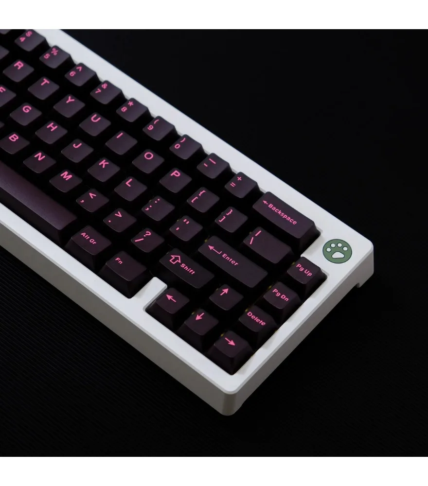 Magnetic axis keyboard Rose semi-transparent series keycap ABS two-color 114 keys Original Wooting/Meijia Lion