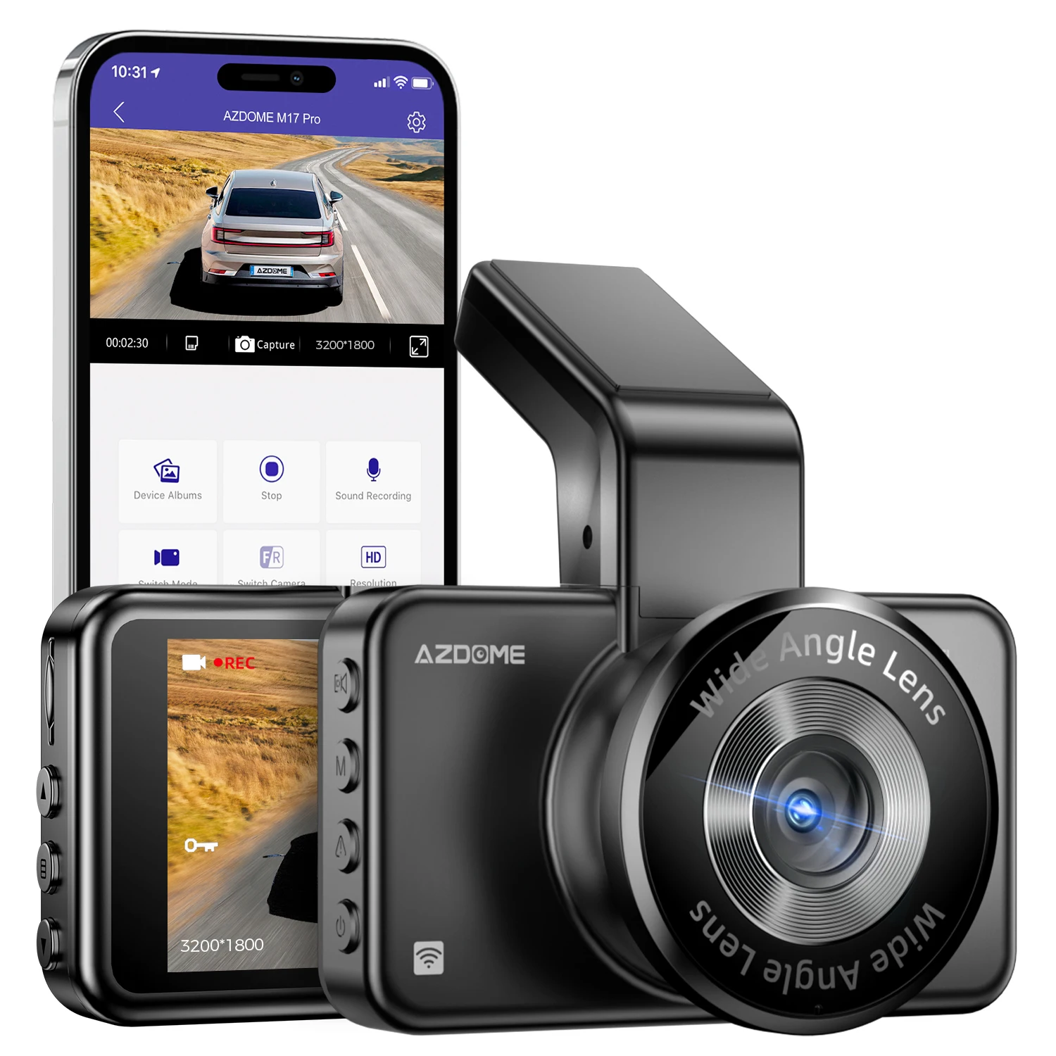 170° angle 2K+1K 2Ch-Dash Cam 3Inch IPS screen with wifi/night vison/ADAS/G-sensor/voice control/parking monitor/fatigue alert