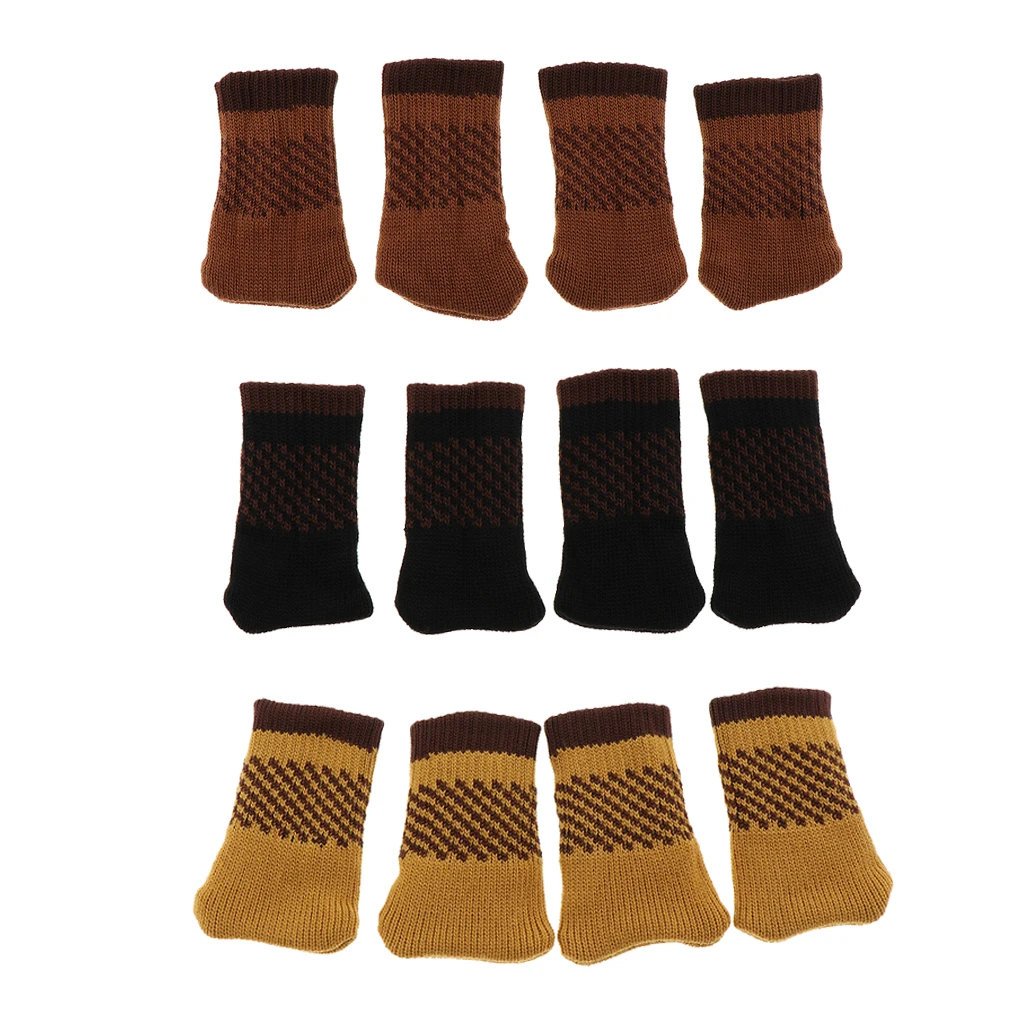 4Pieces Leg Floor Protectors Knitted Furniture footstand Socks Pads Thicken