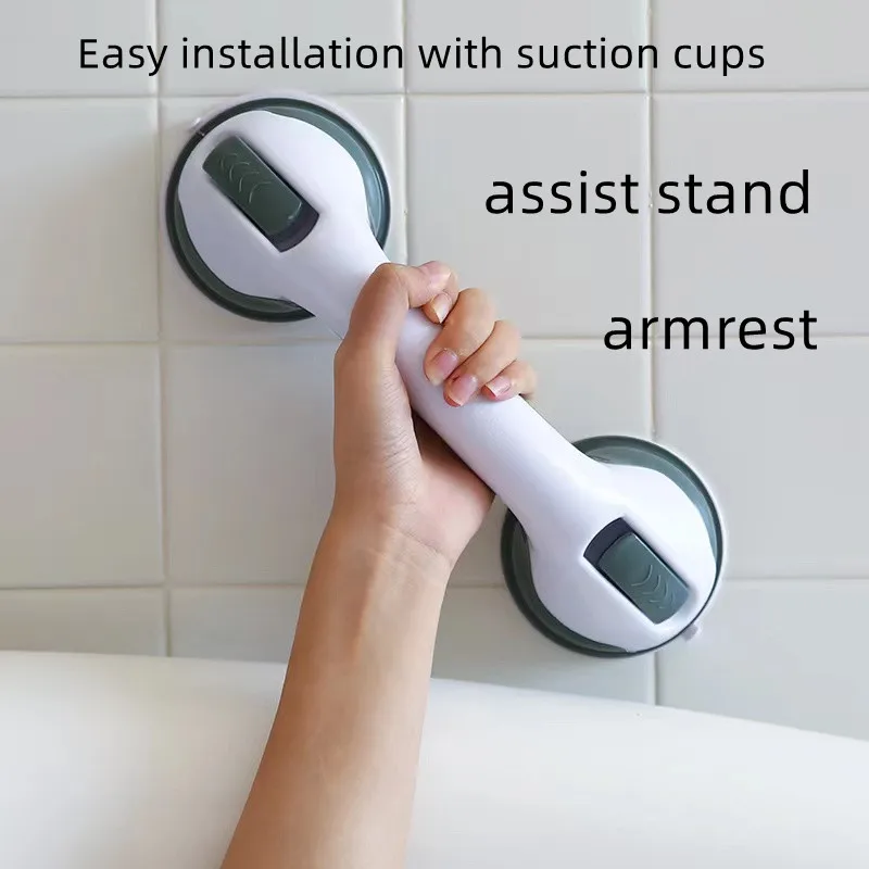 Shower Handle Safety Helping Handle Anti Slip Support Toilet Bathroom Safe Grab Bar Handle Vacuum Sucker Suction Cup Handrail