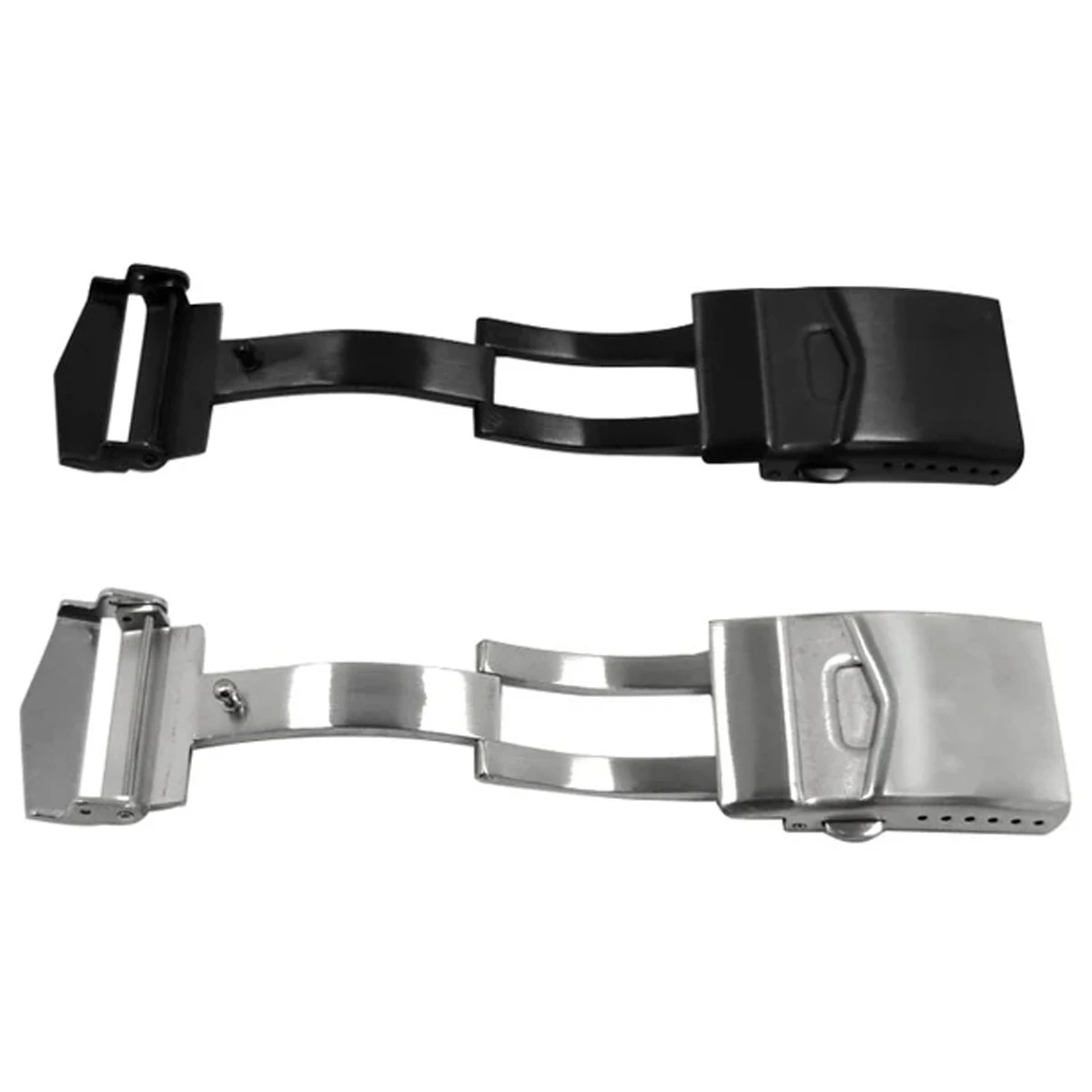 Watchdives 16mm 18mm 20mm 22mm Watch Clasp Folding Buckle 316L Solid Stainless Steel Replacement Stainless Steel Watch Buckle