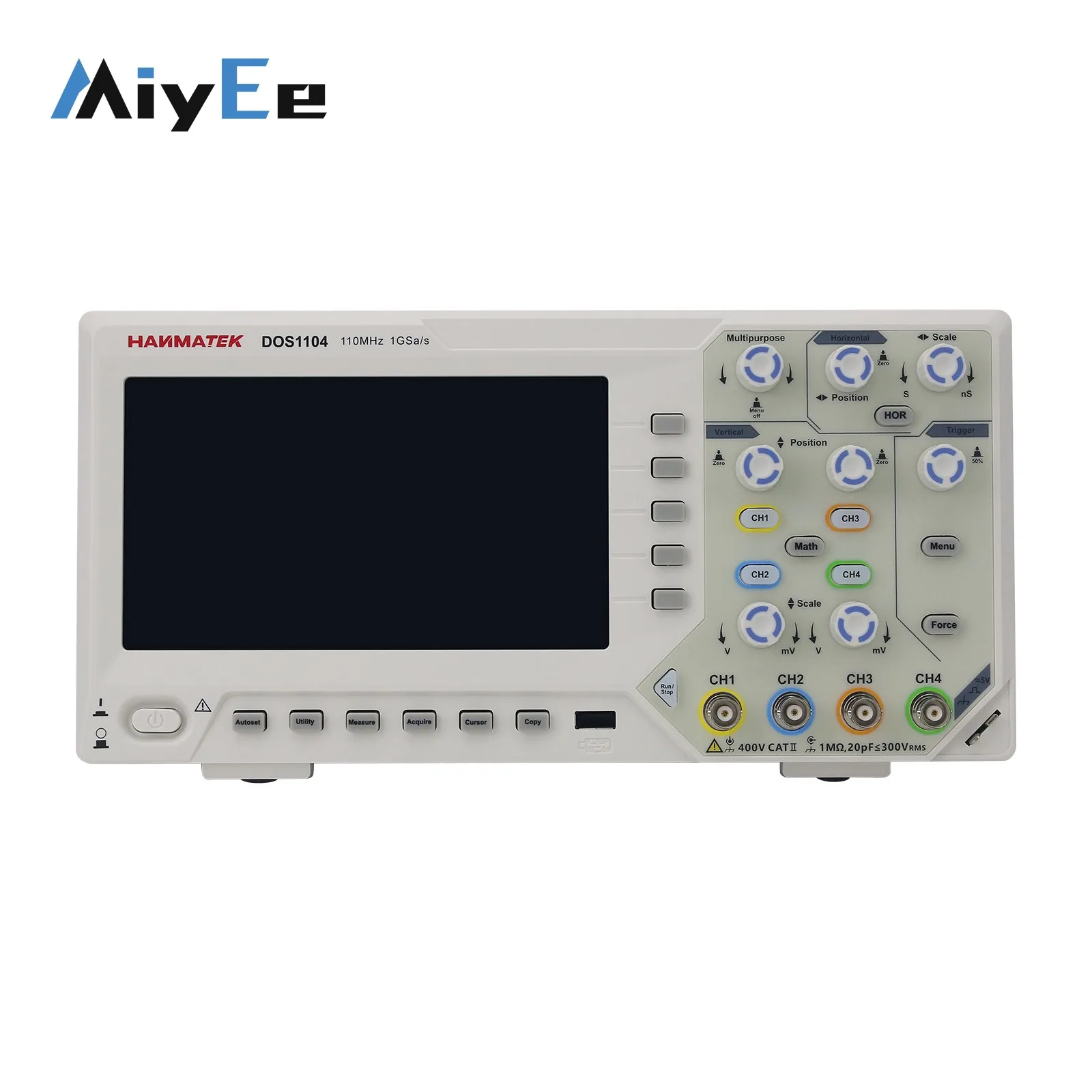 HANMATEK DOS1104 Standard Set Digital Oscillator 110MHz 4-Channel 1GS/s Oscilloscope with 7-inch TFT Screen