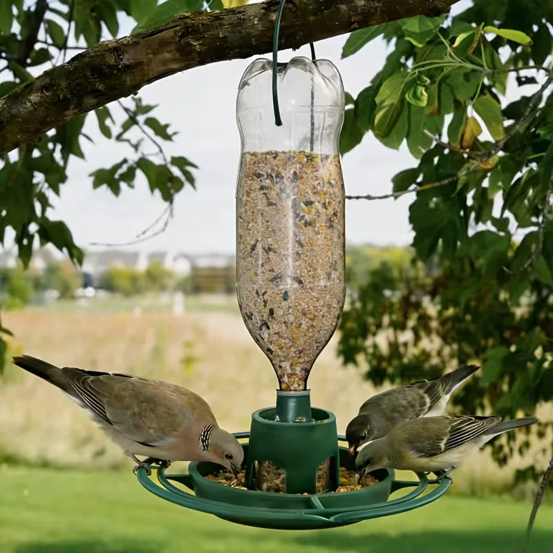 Comedero para Pájaros Colgante de Plástico para Jardín, Balcón o Patio, 1/3 Piezas, Comedero DIY con Forma de Botella de Coca-Cola para Pájaros Silvestres y Colibríes