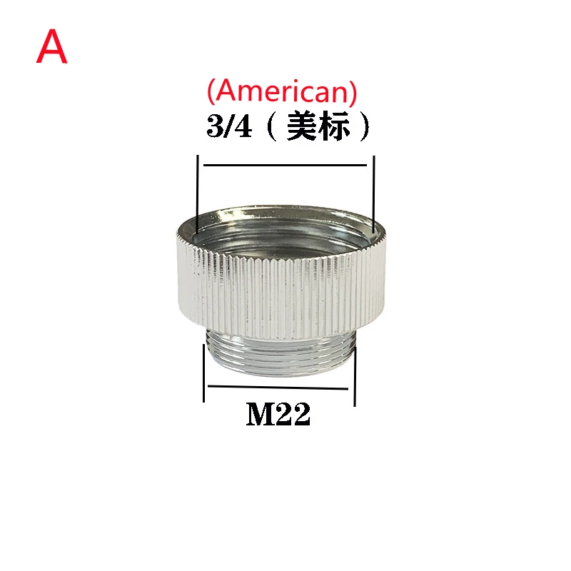 1pc 구리 크롬 어댑터 남성 22mm 3/4 '미국 표준 피팅 물 파이프 피팅 Aerator 수도꼭지 어댑터