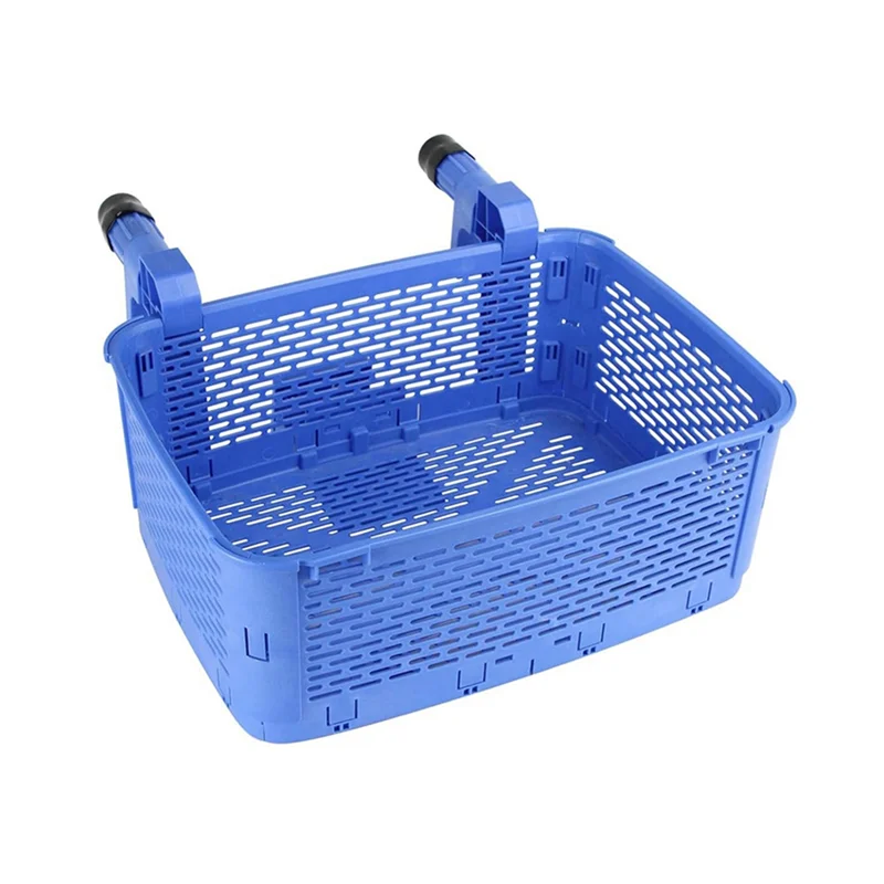 Thickened Poolside Storage Basket With Adjustable Handle - Multi-Functional Pool Accessories (Robin Blue)-B51B