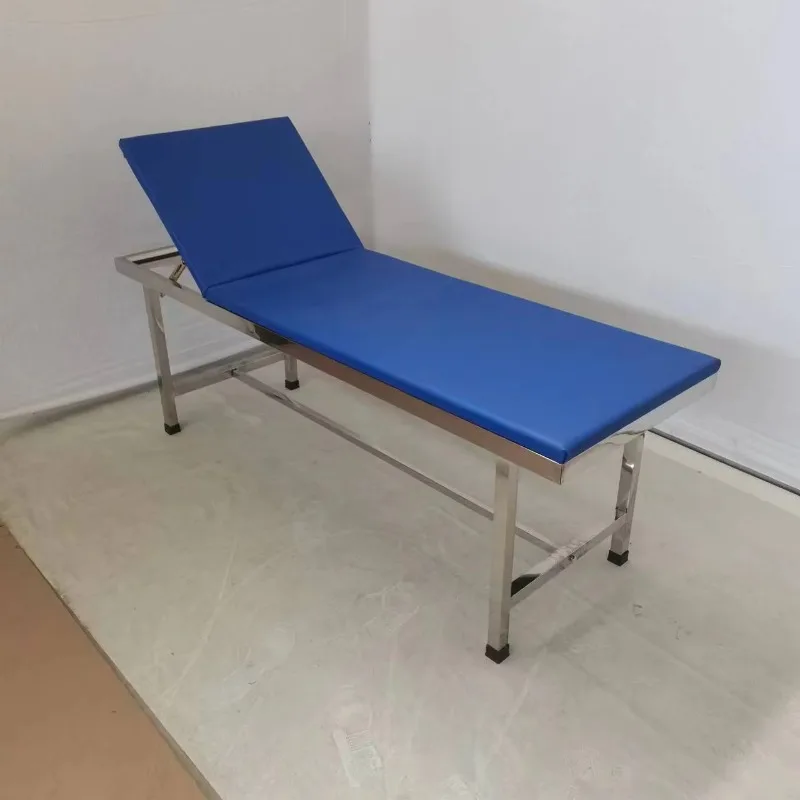 Las clínicas médicas utilizan camas portátiles para examen de pacientes hospitalarios con listas de verificación ajustables