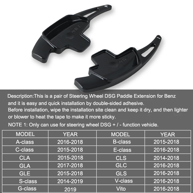 Car Steering Wheel DSG Shift Paddle Extension Shifters For Mercedes-Benz A B C S E Class GLA CLS CLA GLC W222 213 205 177 X222