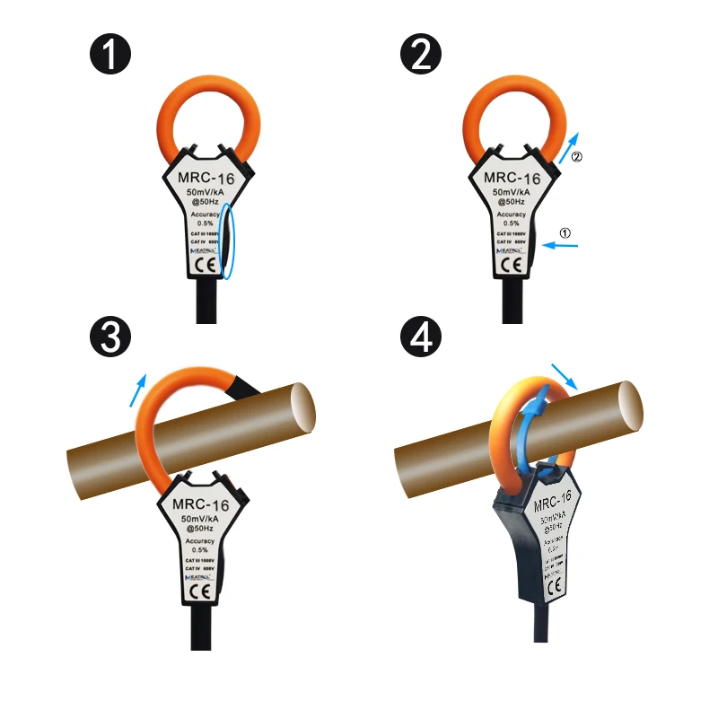 Electrical Measurement and Monitoring Flexible Rogowski Coil Clamp Sensor AC Current Transformer