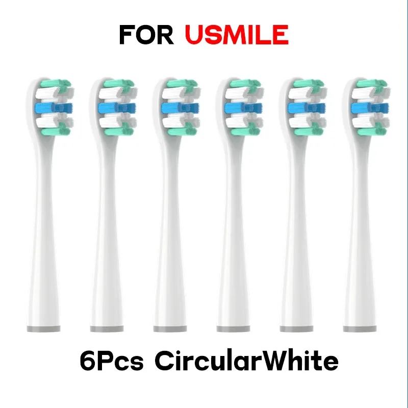 6CS Toothbrushes Head for Usmile Y1S/Y4/U1/U2/U3/P1/P4 Soft DuPont Sonic Electric Toothbrush Clean Nozzles