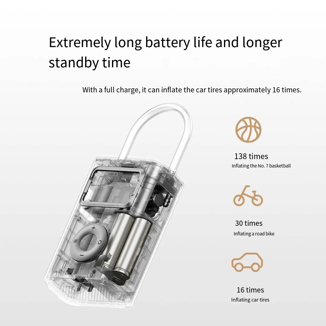 Xiaomi Mijia Smart Tragbare Elektrische Luft Kompressor 2Pro Mini Luftpumpe 150PSI Typ-C LED Multitool Inflator Für auto Ball