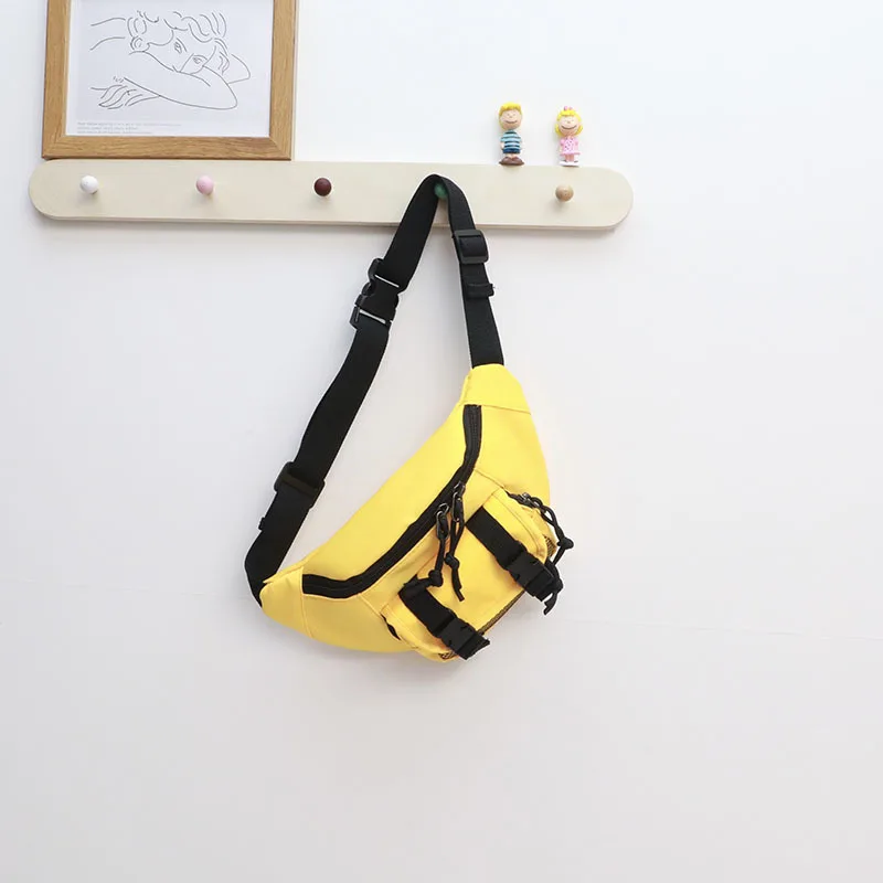 Sac de poitrine en toile simple pour enfants, sacs à main décontractés pour garçons et filles, porte-monnaie à la mode, initié à la taille, petits sacs à bandoulière