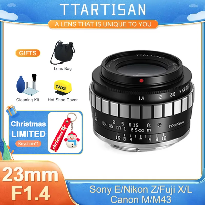 TTArtisan 23mm F1.4 APS-C Large Aperture Manual Lens for Sony E Nikon Z Fuji X Canon EOS M M4/3 MFT Leica Sigma Panasonic L