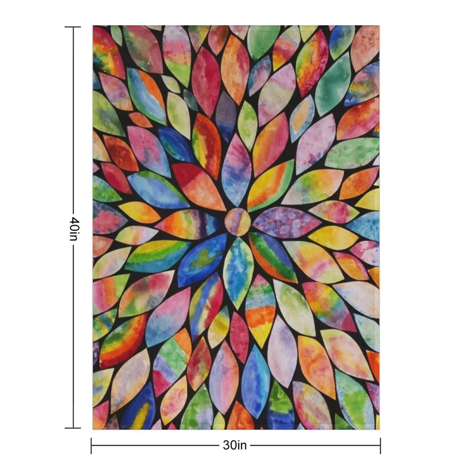 عرض فني HHPS، فئة 2C، ألوان مائية: بطانية رمي الزهور المزهرة، بطانيات رمي أريكة سرير من الفلانيل #2