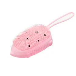 Silicone Body Brush, 2 in 1 Shower Scrubber for Sensitive Skin, Scalp Massager Shampoo Brush, Lathers Well, Gentle Exfoliating