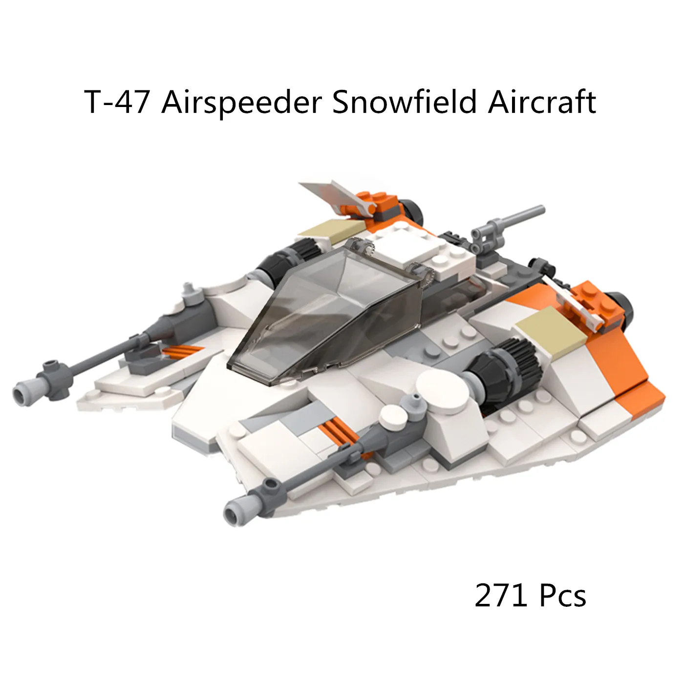 MOC Building Blocks Space Wars Snowspeeders T-47 Airspeeder Snowfield Aircraft Assembly Bricks Collection DIY Kis Toys Gift